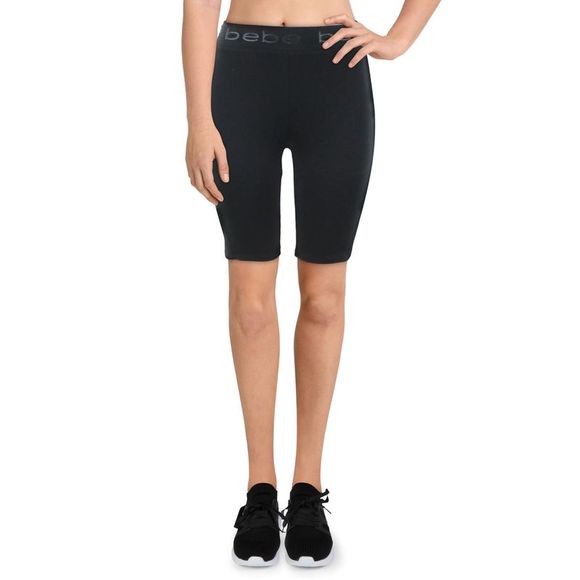 Bebe Womens B/W Fitness Workout Activewear Shorts NWT